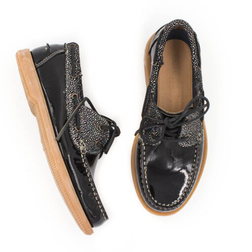 Celeris Deck Shoes Vela Patent Black / Laser Black