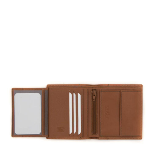 Men's Leather Wallet with Horseshoe Embossing Cognac - Image 3