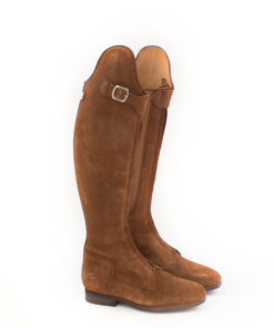 Celeris- Dressurstiefel Polo-Passage in Wildleder Tabak - Gr.40 H47 W32,5