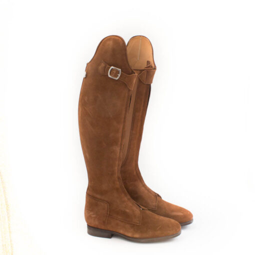 Celeris- Dressurstiefel Polo-Passage in Wildleder Tabak - Gr.40 H47 W32,5