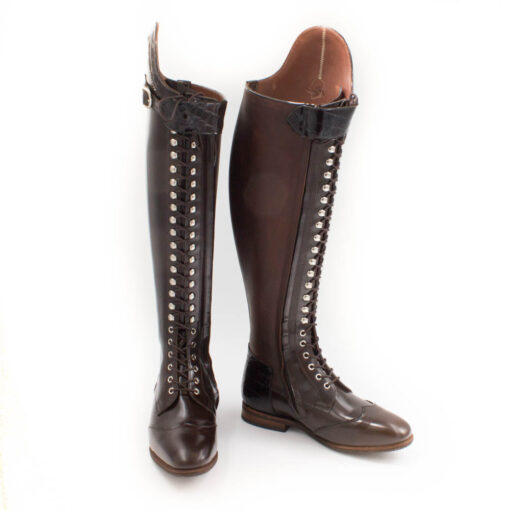 Celeris- Dressurstiefel Bia in Poliert Braun- Gr.39,5- H48- W41-42,5 – Bild 2