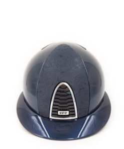 Kep Italia Riding Helmet 2.0 Cromo Shine Blue / Embossed Flower Power Blue Polo Visor - Size M (In Stock) (Kopieren)