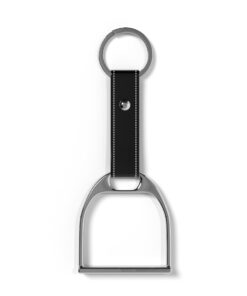 Maxi Schlüsselanhänger – Silberne Steigbügel | Lack Schwarz