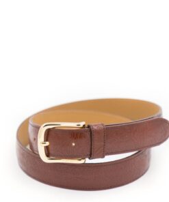 Celeris Leather Belt Embossed Flower Power Polished Chestnut