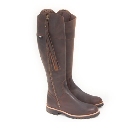 R&L- Spanischer Reitstiefel Estilo / Profilsohle / Fettleder Braun
