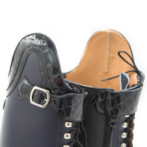 Celeris- Dressurstiefel Bia in Box Blau / Krokolack Navy- Gr.38 H47 W35,5-37 – Bild 2