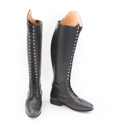 Celeris- Dressurstiefel Bia in Athrazit / Krokolack Schwarz- Gr.41 H48 W36,5-37,5 – Bild 2