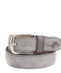 Celeris Leather Belt Light Grey Suede