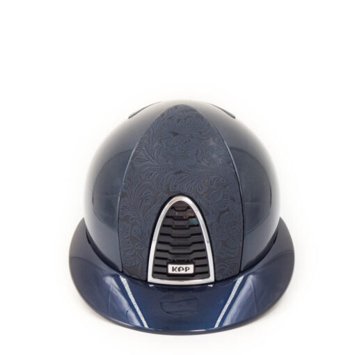 Kep Italia Reithelm  2.0 Cromo Shine Blue / Embossed Flower Power Blue Polo Visor Gr.M (Lagerware)