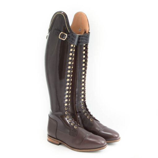Celeris- Dressurstiefel Bia in Lack Braun- Gr.40,5 H46- W37-38,5