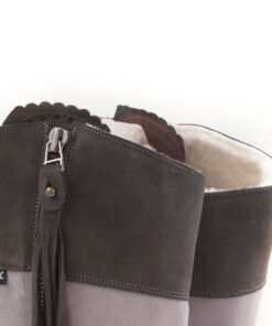Alternative view of R&L- Spanischer Reitstiefel Campo mit Lammfell /Profilsohle /Wildleder Dunkelgrau/ Wildleder Hellgrau