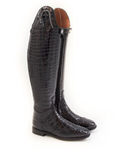 Celeris- Dressurstiefel Amazona Krokolack Schwarz – Gr38,5 H47, W34,5