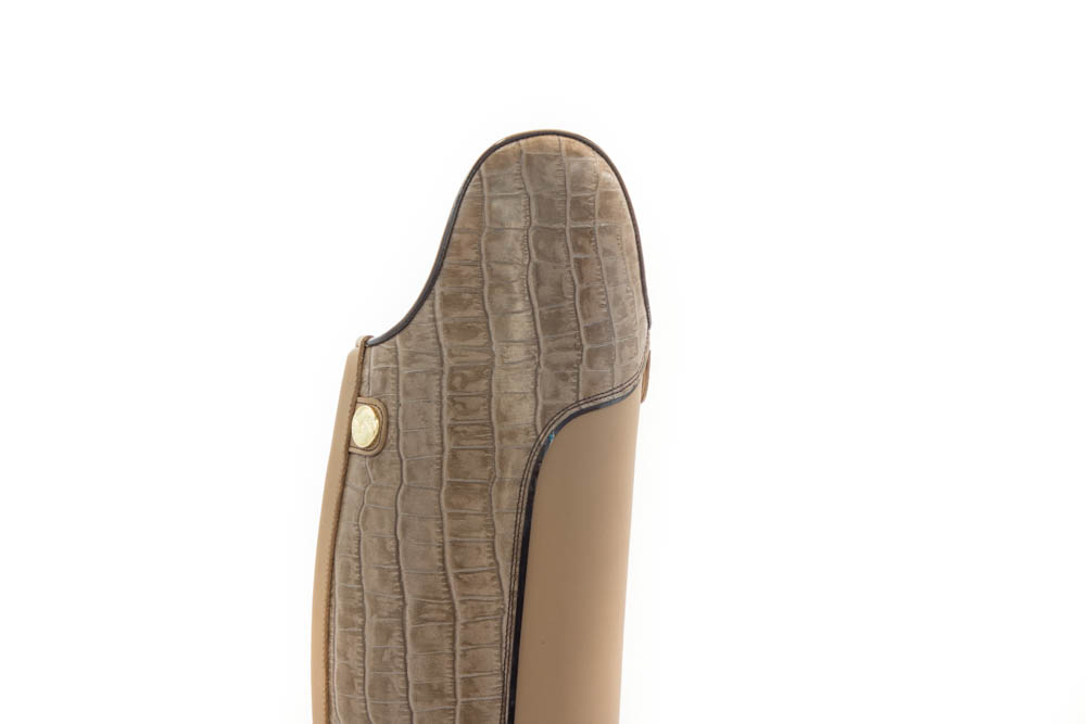 Celeris- Dressurstiefel Eduardo in Beige / Kroko Beige SONDEREDITION- Gr.39, H49, W35,5 – Bild 2