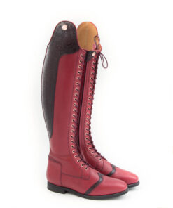 Celeris Dressurstiefel Bia in Rot / Embossed Flower Power Weinrot– Gr. 40 - H46 - W33-34,5