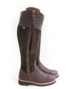 R&L- Spanischer Reitstiefel Campo Waterproof /Profilsohle /Box Arabia/ Wildleder Grün Gr.36