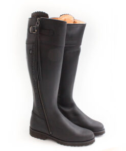 R&L- Spanischer Reitstiefel Sencilla Profilsohle / Fettleder Schwarz Gr.44